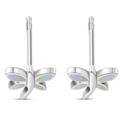 Butterfly Stud Mother of Pearl Sterling Silver Earrings - e349
